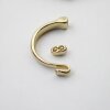 1 Set Gold Plated Hook Clasp Half Cuff Bracelet Findings, Bracelet Clasps