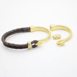 1 Set Matte Gold Plated Hook Clasp Half Cuff Bracelet...