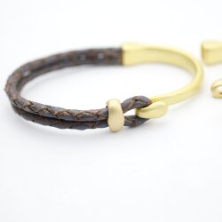 1 Set Matte Gold Plated Hook Clasp Half Cuff Bracelet Findings, Bracelet Clasps