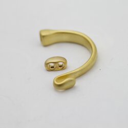 1 Set Haken Armspange, Leder Armband Haken Verschluss, matt Gold