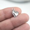 20 double hearts Pendant, antique silver