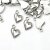 20 double hearts Pendant, antique silver