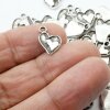 20 double hearts Pendant, antique silver