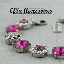 10 Rosetten für 4 mm Chatons, altsilber