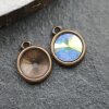 10 Pendant cups for 12 mm Rivoli Crystals, antique copper