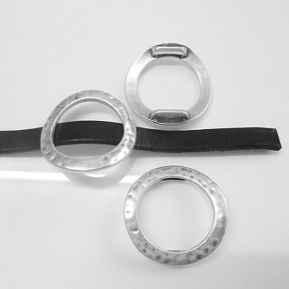 5 Ring Schiebeperlen für 10x2 mm Flaches Leder, altsilber