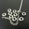 10 Doughnut Beads, antique silver