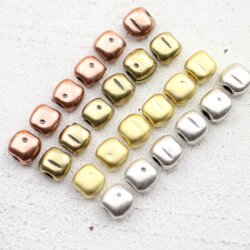 10 Rectangular Beads, antique copper