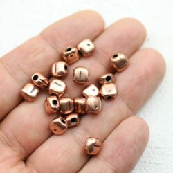 10 Rectangular Beads, antique copper