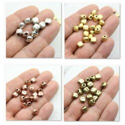 10 Rectangular Beads, matt gold