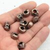 10 Skull, Deaths head Beads, antique copper