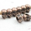 10 Skull, Deaths head Beads, antique copper