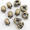 10 Skull, Deaths head Beads, antique brass