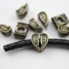 10 BFF Heart Beads, antique brass