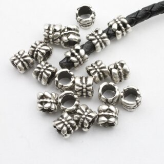 20 Silver Beads, Spacer Beads, antique silver