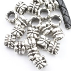 20 Silver Beads, Spacer Beads, antique silver