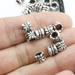 20 Silver Beads, Spacer Beads, antique silver