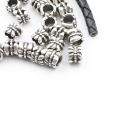 20 Silver Beads, Spacer Beads, antique silver