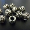 10 Silver Beads, Ornament Beads, antique silver