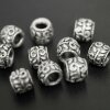 10 Silver Beads, Ornament Beads, antique silver