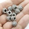 10 Silver Beads, Ornament Beads, antique silver