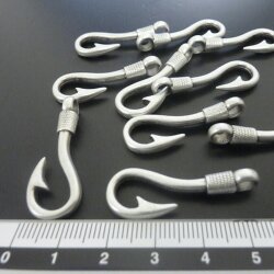 10 Hook Closures, antique silver