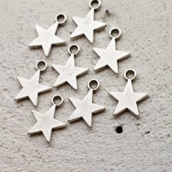 20 Star Pendants, antique silver