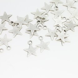 20 Star Pendants, antique silver