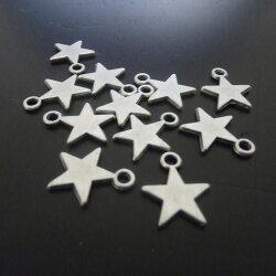 20 Star Pendants, antique silver