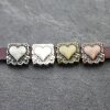 5 Dark Silver Heart Slide, Bracelet Making Supplies