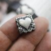 5 Dark Silver Heart Slide, Bracelet Making Supplies