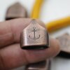 1 Antique Copper End cap with engraving Anchor Keychain Findings