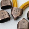 1 Antique Copper End cap with engraving Anchor Keychain Findings