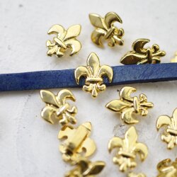 10 Fleur De Lys Schiebeperlen, Gold