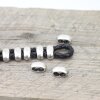 10 metal Sliderbeads 11x5 mm Drilling 4 mm, antique silver