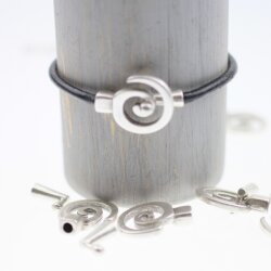 5 Antique Silver Spiral Closure, Bracelet Clasps