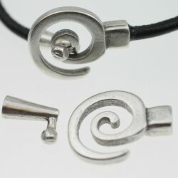 5 Antique Silver Spiral Closure, Bracelet Clasps