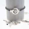 5 Antique Silver Spiral Closure, Bracelet Clasps