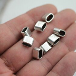 20 pcs. 7x9 mm Sliderbeads, antique silver