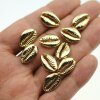 10 Muschel Verbinder, Muschel Perle 18x13 mm, Gold