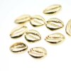 10 Muschel Verbinder, Muschel Perle 18x13 mm, Gold