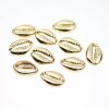 10 Muschel Verbinder, Muschel Perle 18x13 mm, Gold