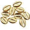 10 shell connectors, shell beads 18x13 mm, Mattgold