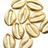 10 shell connectors, shell beads 18x13 mm, Mattgold