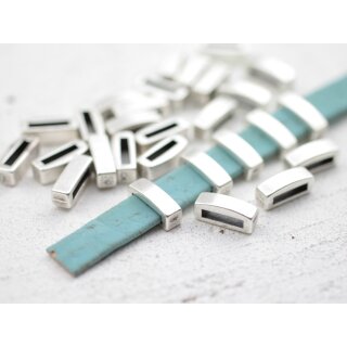 10 Stäbchen Schiebeperlen 15x5 mm für Flaches Leder,...