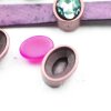 10 Stk. 14*10 mm Cabochons Schiebeperlen für 10x2 mm Leder, Altkupfer