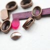 10 pcs. 14*10 mm Cabochons Sliderbeads for 10x2 mm Leather, antique copper