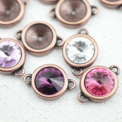 5 pcs. 2 loops Pendants settings for 12 mm Rivoli,...