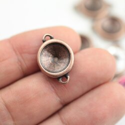 5 pcs. 2 loops Pendants settings for 12 mm Rivoli,...