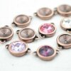 5 pcs. 2 loops Pendants settings for 12 mm Rivoli, antique copper